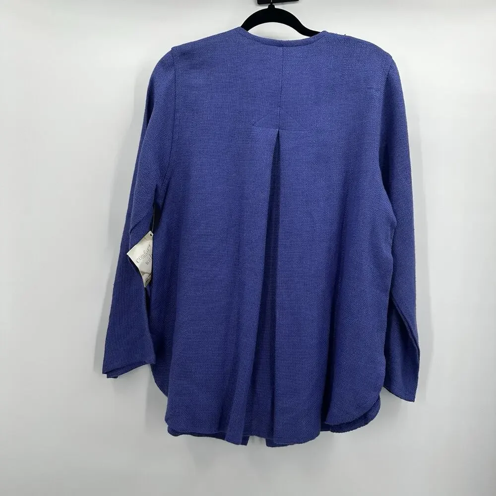 Maralyce Ferree Jacket Womens Small Purple Toggle Button Linen Boxy Lagenlook - Picture 3 of 10